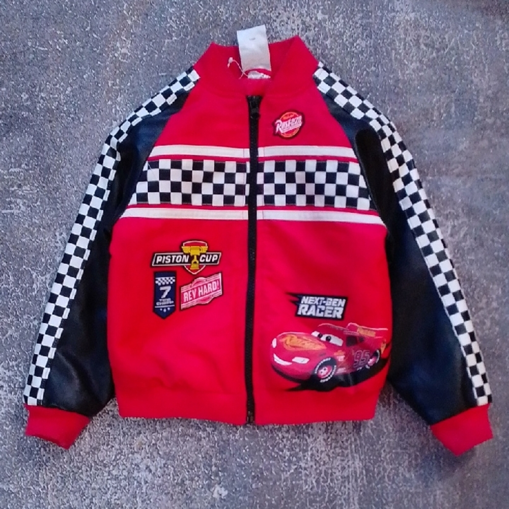 Disney Pixar Cars Lightning McQueen Bomber Style Racing Jacket Children’s Size 4